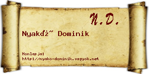 Nyakó Dominik névjegykártya