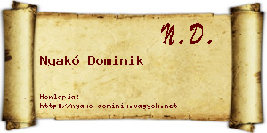 Nyakó Dominik névjegykártya